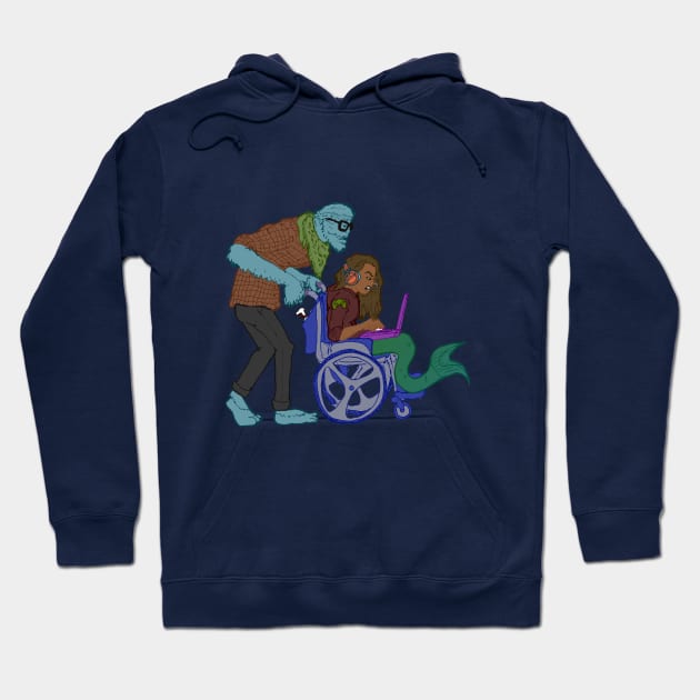 Hipsteyeti & Gamermaid Hoodie by nomadicartsstudio